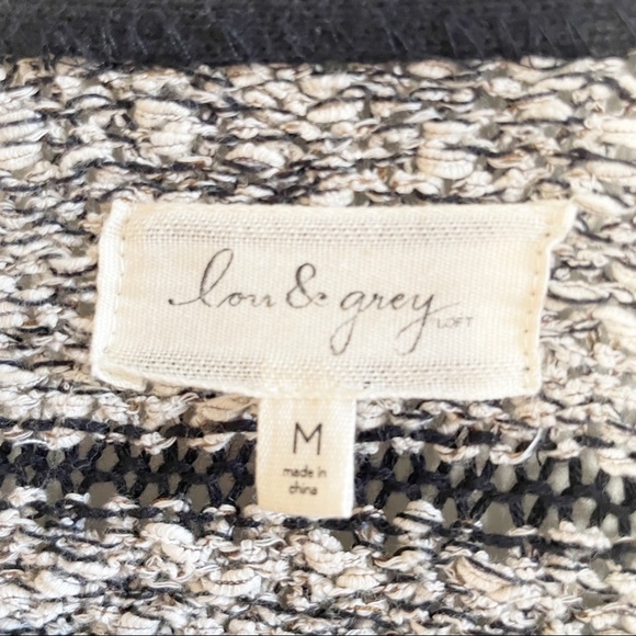 Lou & Grey Striped Cardigan Size Medium - Picture 3 of 9